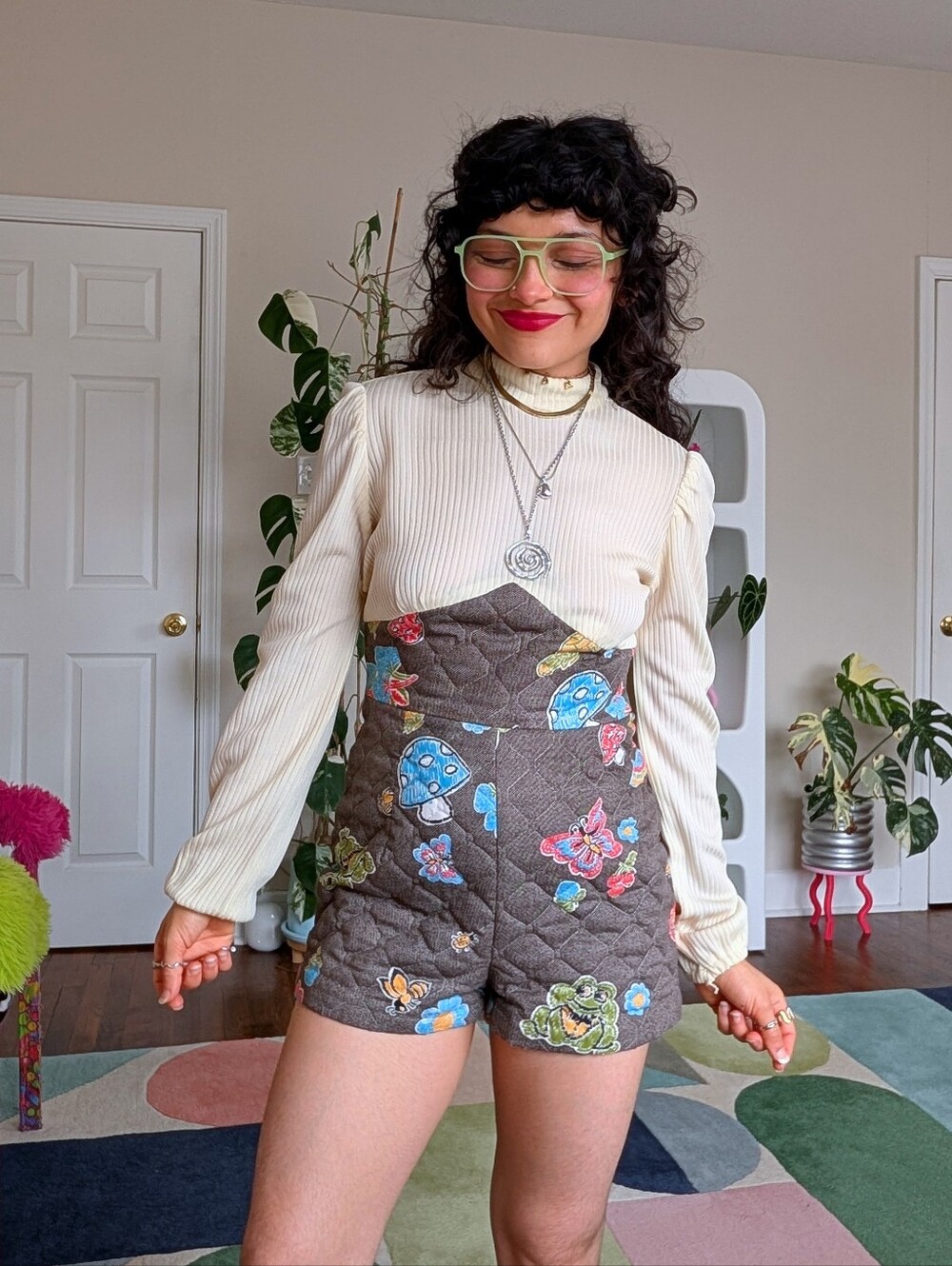 RARE 70s vintage grail quilted matching set - Picture 3 of 8